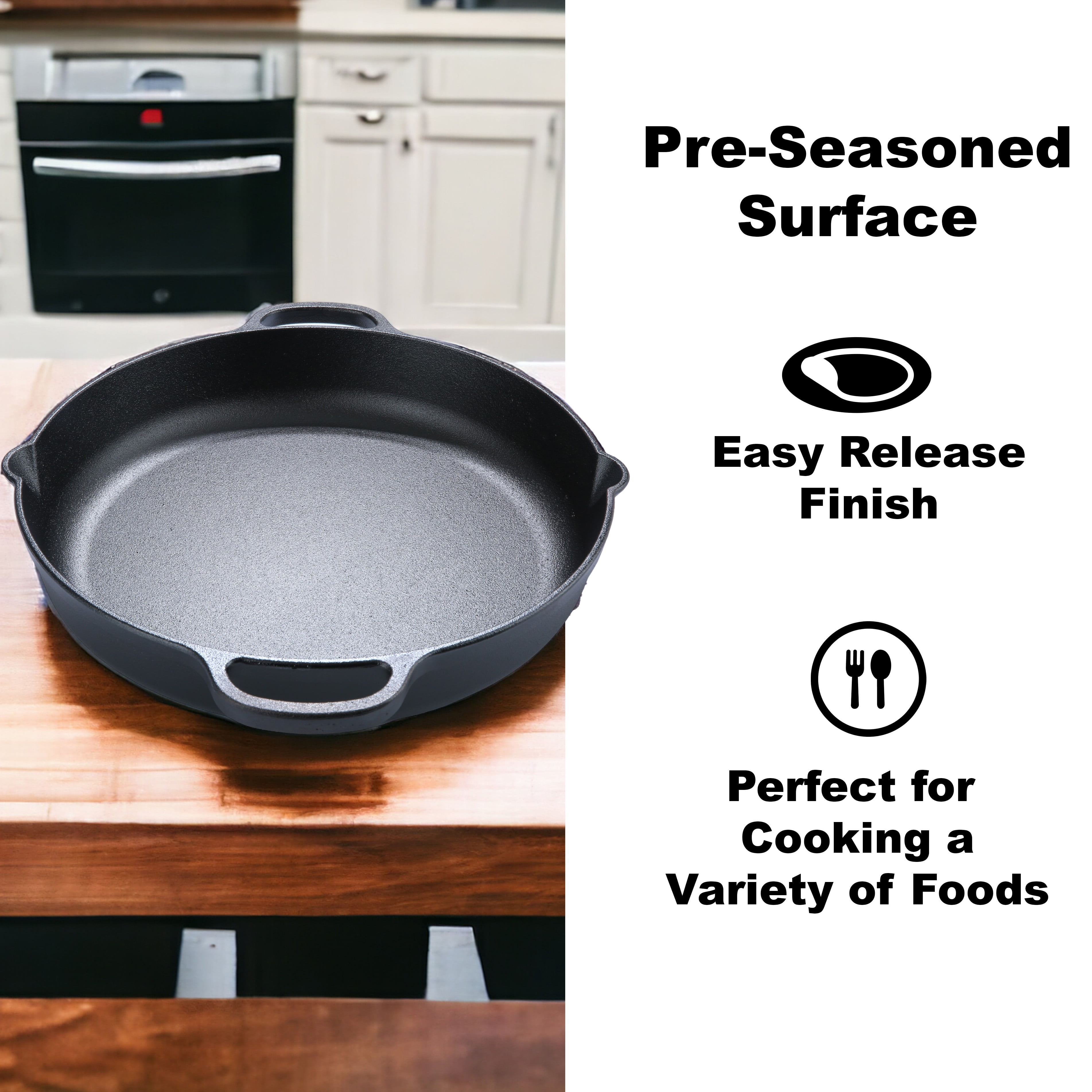 Mainstays Pre-Seasoned 14" Non-Stick Cast Iron Skillet