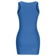 thumbnail image 4 of Fashion Womens Mini Bodycon Tight Stretch Tank Dress Flash Picks Olyvenn Sling Sleeveless Prom Dress Crewneck Bodice Dress Classic Solid Sundress Strap Skinny Slim Fit Flowy Smocked Blue 4, 4 of 7