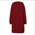 thumbnail image 6 of Smsaxvxz Women's Zip Up Hoodies Fall Fashion Solid Long Sleeve Sweatshirts Oversized Winter Cardigan Jacket Coat with Pocket Wine S, 6 of 7