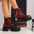 thumbnail image 7 of Roncen Women's Platform Ankle Boots - Stylish Casual Multi-Color Chunky Heel Motorcycle Boots with Edgy Chain Details for Streetwear Fashion, 7 of 7