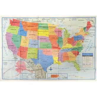 USA Map Poster - 8.5 X 11 Inch Educational US Map With State Capitals, Printed On 12pt Glossy Card Stock, Great For Kids, Homeschool, Office & Classroom