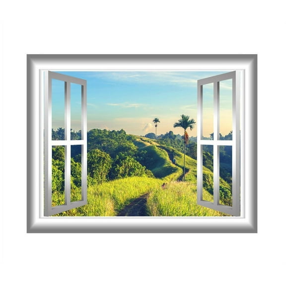 VWAQ Greenery Wall Decal 3D Window Sticker Peel and Stick Mural VWAQ-NW19 (18"H X 22"W)