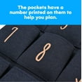 thumbnail image 3 of Bins & Things Hanging Organizer - 2x28x15-Inch Wall Fabric Hanging Organizer with 12 Compartments - Aesthetic Organizer Hang Over The Door - Closet Hanging Storage Pockets and Pouch Canvas Bag, 3 of 7