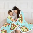 thumbnail image 4 of Kids Cartoon Pizza Fleece Throw Blanket Boys Girls Kawaii Food Theme Plush Blanket for Couch Bed Sofa Soft Green Yellow Pizza Sherpa Blanket Ultra Soft Fuzzy Blanket Room DecorThrow 50"x60", 4 of 7