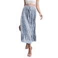 thumbnail image 4 of Txlixc, vestido Floral de verano para mujer, cintura alta, bohemio, fluido, falda oscilante, informal, línea A, cintura elástica, lazo, volante, longitud media, vestido de playa Txlixc  Casual, 4 of 7