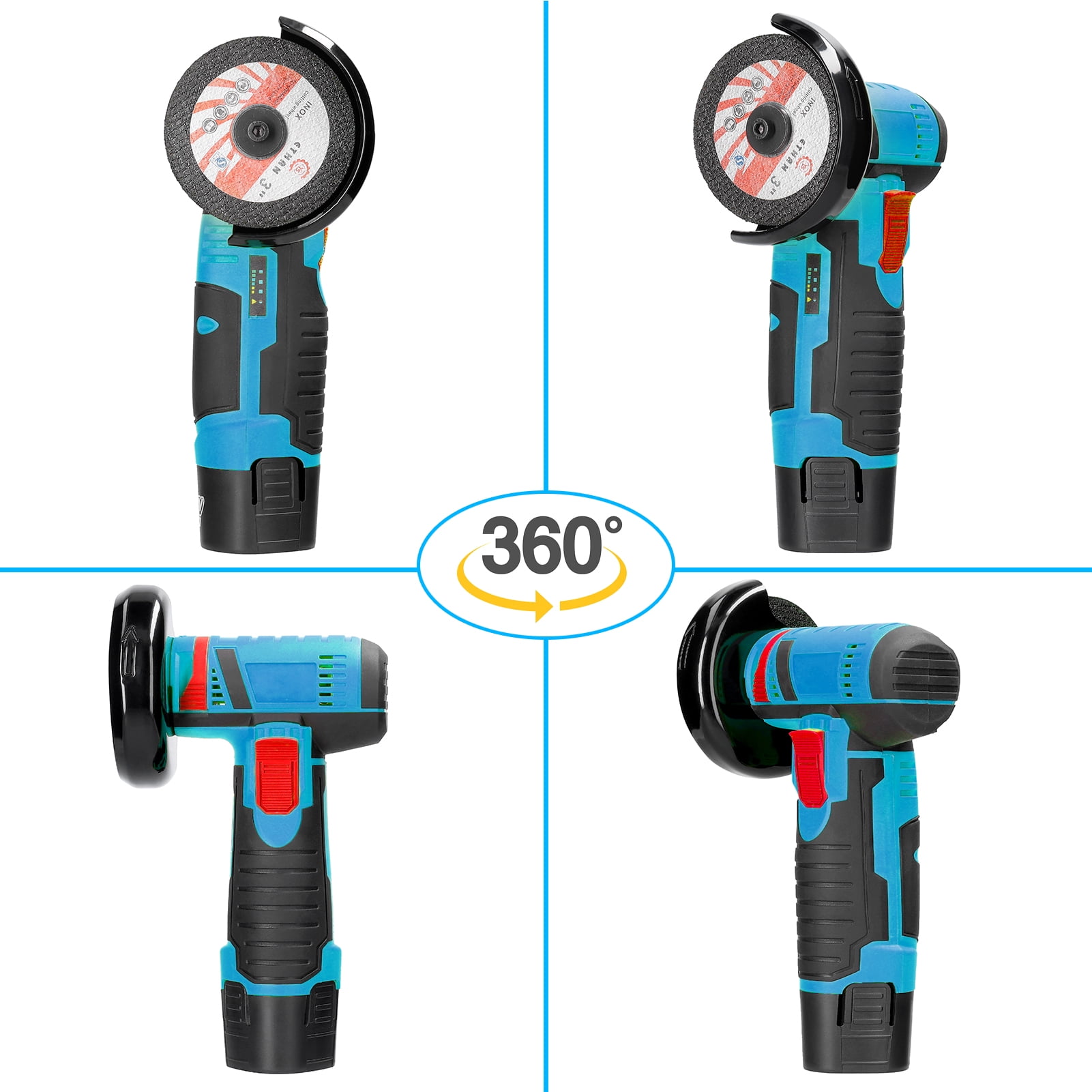 Handheld Angle Grinder, Powerful Electric Cutter for Cutting and Polishing Ceramic Tile, Wood, Stone, and Steel