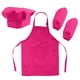 thumbnail image 1 of Juego de chef para niños Juego completo de regalo de cocina para niños con delantal de gorro de chef y funda de cocina para cocinar, hornear, pintar, decoración, fiesta (rosa roja), 1 of 5