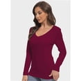 thumbnail image 5 of Long Sleeve Shirts for Women Sexy V Neck Tops Fitted Tight T Shirts Basic Tee, 5 of 6