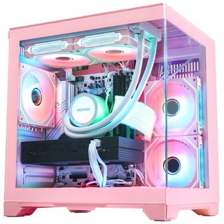 Hoengager Pink Gaming PC -AMD Ryzen 7 5700X 3.4GHz, GeForce RTX 3050 6G, 16GB DDR4 RAM, 1TB PCIE SSD,240 AIO, App-Controlled ARGB,Windows 11-FKP