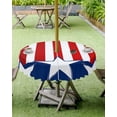 thumbnail image 3 of 4th of July Tablecloth with Umbrella Hole and Zipper Patriotic Stars Round Outdoor Tablecloths 60 Inch Table Cloths American Flag Red White and Blue Stripes Table Cloth Cover for Independence Day, 3 of 5