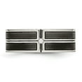 thumbnail image 5 of Auriga Fine Jewelry Stainless Steel Polished w/Brushed Center Black IP-plated CZ 8 mm Band for Women Size 11, 5 of 6