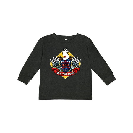 

Inktastic Race Car 5th Birthday Gift Toddler Boy or Toddler Girl Long Sleeve T-Shirt