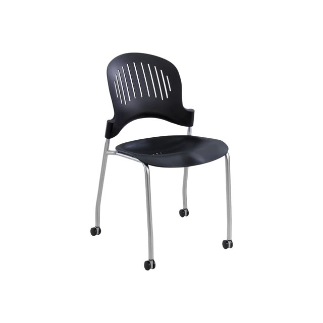 Safco Zippi - Chaise - Plastique - Noir (Lot de 2)