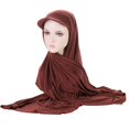 thumbnail image 6 of XIAOCHA Womens Solid Brimmed Hijab Headscarf Breathable Casual Head Cover,Coffee, 6 of 7