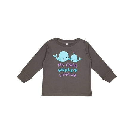 

Inktastic My Oma Whale-y Loves Me Gift Toddler Boy or Toddler Girl Long Sleeve T-Shirt