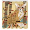 thumbnail image 3 of Ambesonne Fox Shower Curtain, Fluffy Fox in the Forest, 69"Wx70"L, Pale Coffee, 3 of 3