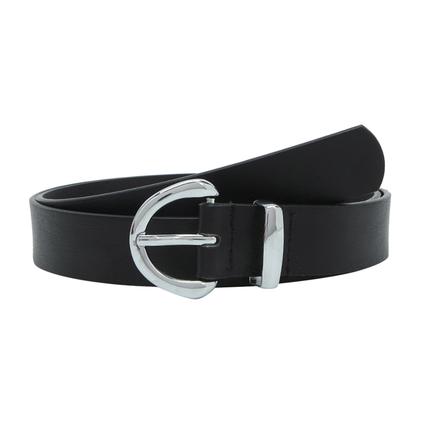 AWAYTR Women Rhinestone Buckle Belt - Crystal PU Leather  display picture 2