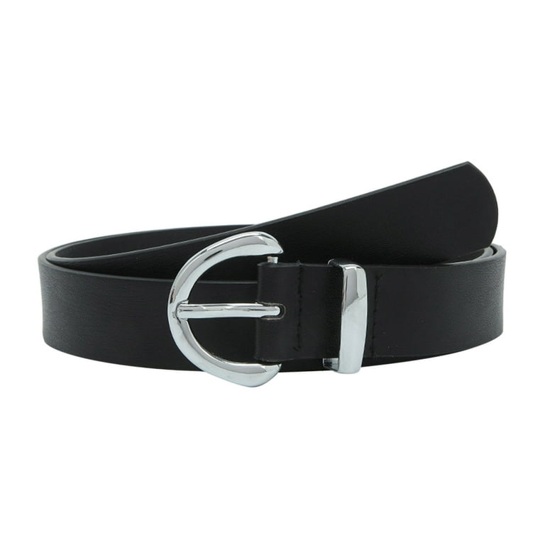 ladies dress belts for sale Clearance Sale! Womens Leather Belts for Jeans Dresses Fashion Gold Buckle Ladies  Belt Black One Size