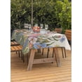 thumbnail image 4 of 60x102 Inch Outdoor Tablecloth with Umbrella Hole Zipper Rectangle Farmhouse Flowers Rectangular Tablecloths Outside Waterproof Botanical Watercolor Wildflowers Herbs Patio Table Cover for Picnic, 4 of 8