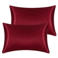 thumbnail image 4 of Yidarton Satin Pillowcase for Skin and Hair, Soft Next to Skin, Silk Satin Pillowcase 2 Pack, Standard Size, Queen Size, King Size, Wine red, 4 of 6