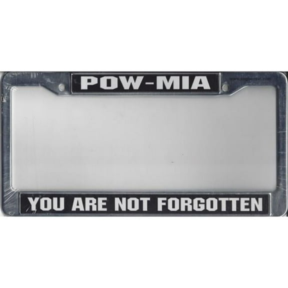 212 Main 25013EC 6 x 12 in. POW - MIA You are Not Forgotten Chrome License Plate Frame
