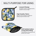 thumbnail image 3 of Yayeee Oven Mitts and Pot Holder Set of 2 Heat Resistant Kitchen Gloves Baking Hot Pad, Cartoon Lemon Leaves, 3 of 5