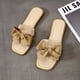 thumbnail image 1 of 1 par de sandalias con punta abierta y lazo para mujer, sandalias informales de verano, sandalias planas sin cordones para caminar de compras, albaricoque 36, 1 of 13