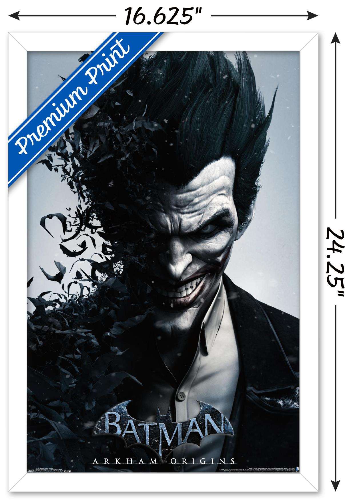 DC Comics Video Game - Arkham Origins - Portrait Wall Poster, 14.725" x 22.375", Framed
