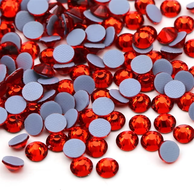 Hotfix Rhinestones Flatback Glass Rhinestone 3000PCS SS10 2.7-2.9MM Gemas redondas para uñas Arte Glitter Cristales Piedra DIY Bolsas Ropa Zapatos (Rojo claro)