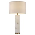 thumbnail image 1 of Pemberly Row Lampe de Table Prague en Albâtre et Tissu Blanc/or, 1 of 7