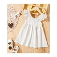 thumbnail image 3 of Franhais Girls Summer 2Pcs Outfit Sets Solid Flying Sleeve O Neck Backless Dress + Headband, 3 of 9
