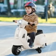 thumbnail image 2 of Gymax Kids Ride on Motorcycle w/ Training Wheels Headlight Horn 6V Battery White, 2 of 10