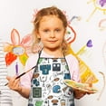 thumbnail image 3 of Blue Football Game Icons Pattern Kids Aprons for Girls and Boys,Adjustable Neck Strap Toddler Aprons for Kids Cooking Baking, 3 of 7