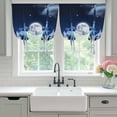 thumbnail image 4 of Moonlight Landscapes Balloon Curtains 63 Inch Length for Living Room/Bedroom, Winter Christmas Trees Forest Rod Pocket Privacy Door Curtains Decorative Tie Up Shade for Window 52"x63", 4 of 8