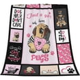 thumbnail image 5 of Just A Girl Who Loves Pugs Blanket Puppy Dog Blanket Animal Fleece Blanket Throw Soft Cozy Pink Blanket for Bed Sofa Couch Gifts for Kids Boys Girls Pets 50"x40", 5 of 6