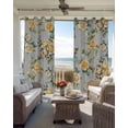 thumbnail image 4 of Yellow Rose Blackout Curtains 63 Inches Long for Bedroom, Vintage Country Botanical Floral Vines Thermal Insulated Room Darkening Black Out Window Curtain Panels Grommet Drapes for Living Room, 4 of 8