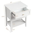 thumbnail image 5 of Tcbosik 27.9" Tall Farmhouse Nightstand in White, Vintage Beside Tables with 2 Drawers and Open Storage, Rustic End Tables for Bedroom, Living Room, Home Office, 5 of 8