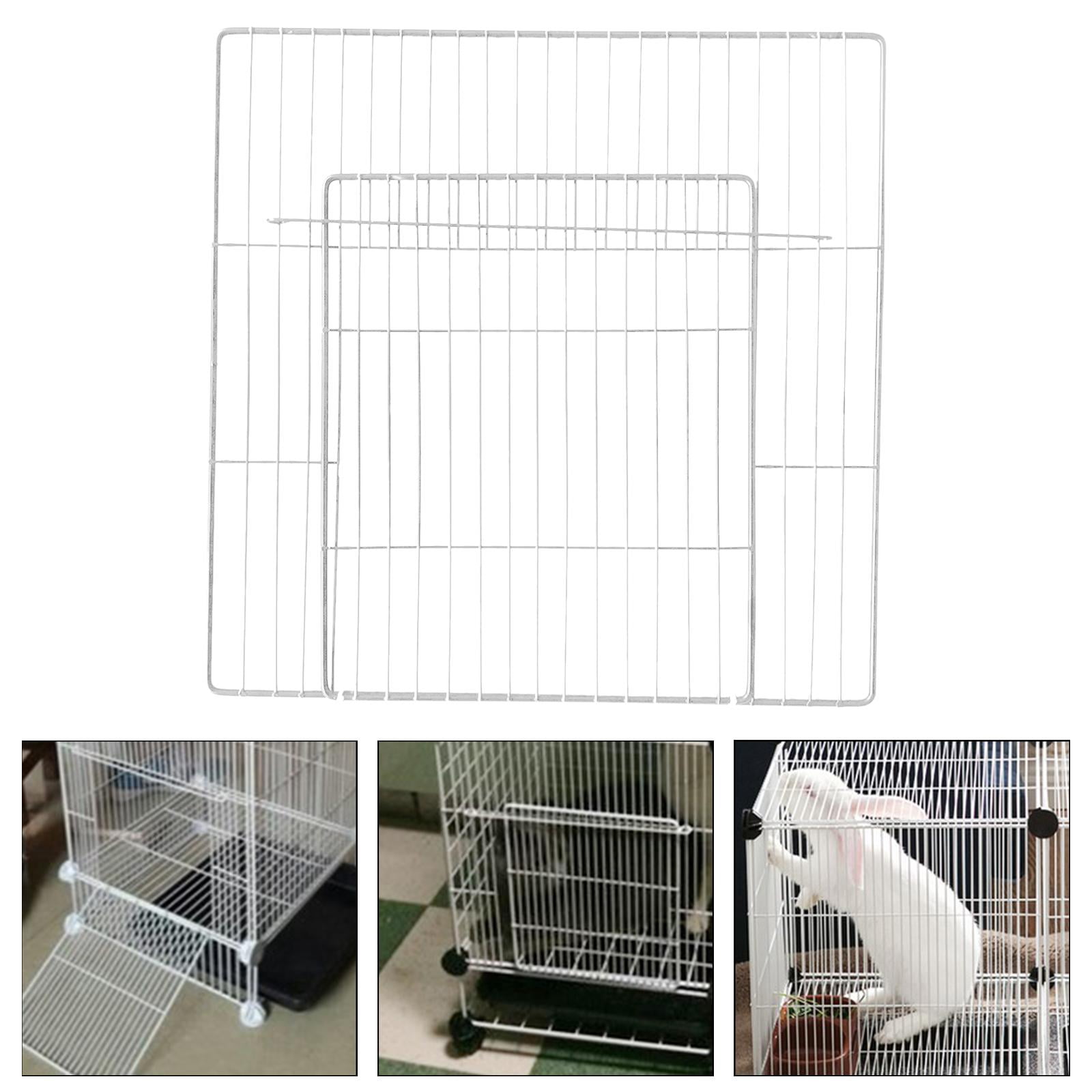 Door Cage Iron Yard Rabbit Fence Expandable Small Animals Panel White Dense Grid