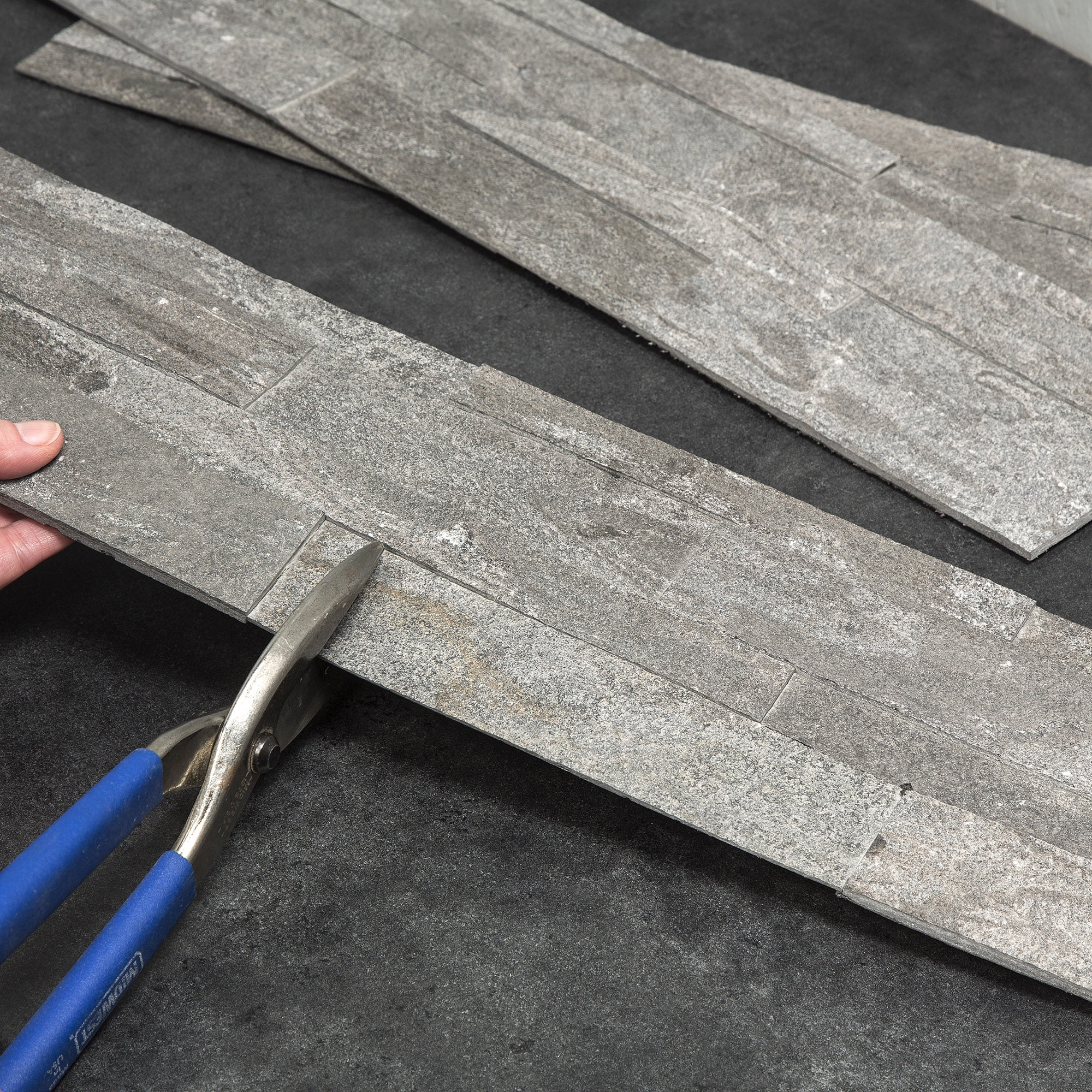 Aspect Peel and Stick Raised Stone Overlay Kitchen Backsplash - Raised Titanium (15 Sq Ft Kit)