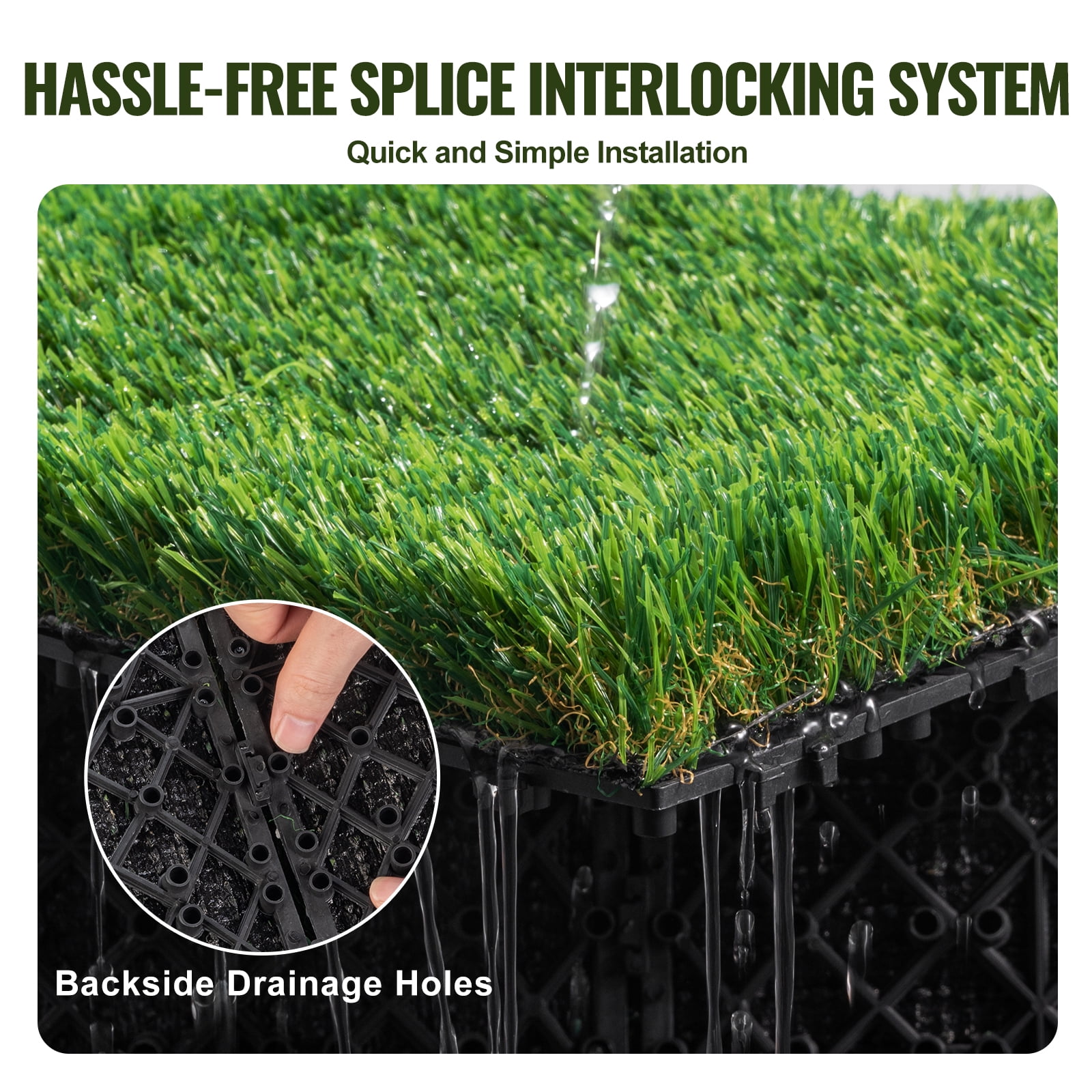 BENTISM 12" x 12" Indoor Outdoor Artificial Turf, High-Density Grass Fibers
