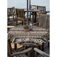 thumbnail image 2 of Outdoor Tablecloth with Umbrella Hole for Patio/Picnic/Party/Camping, Brown Black Boho Waterproof Table Cloth Round Cover Washable, Vintage Tribal Striped Southwestern (Dia 54"), 2 of 9