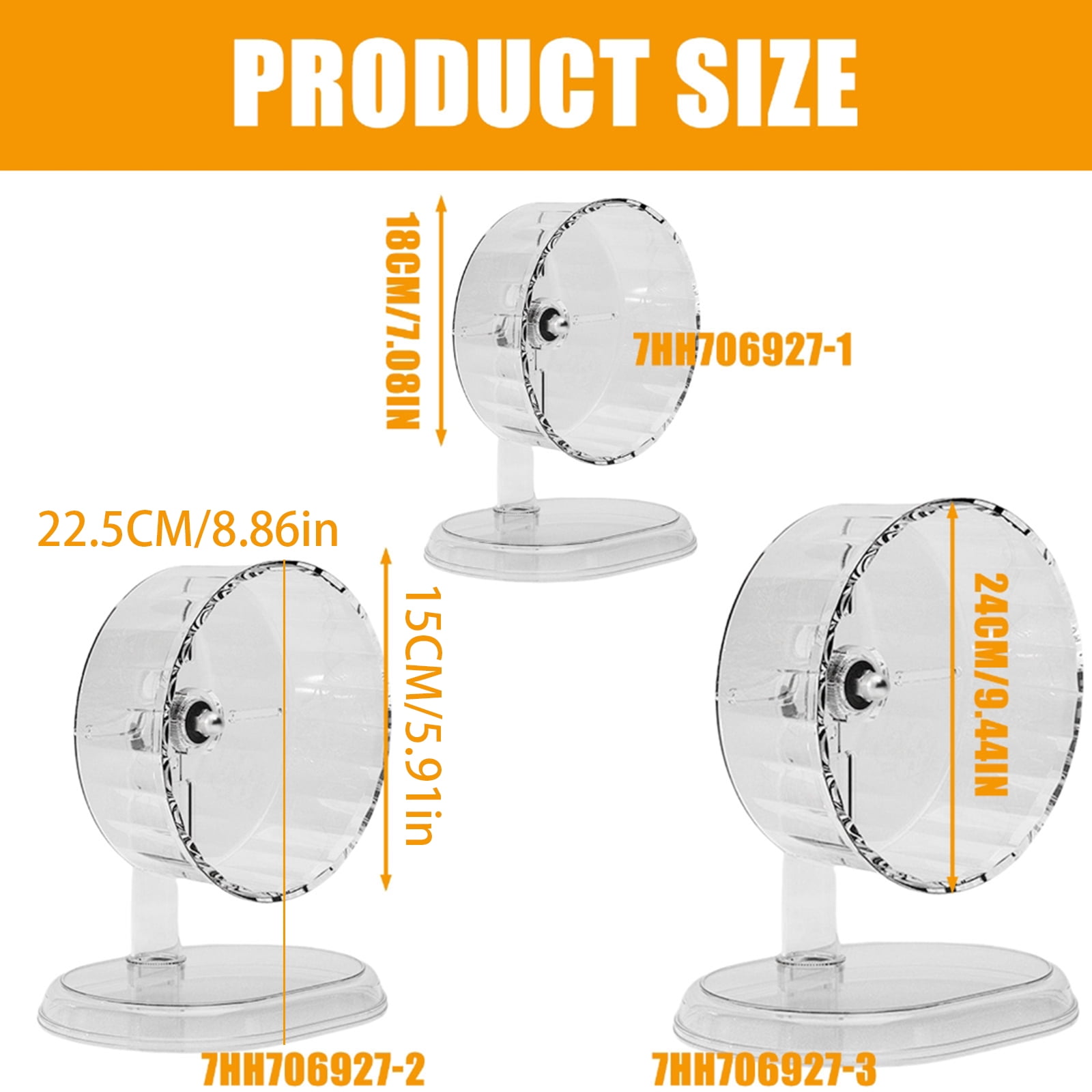 Quiet Small Exercise Wheel Adjustable Transparent Hamster Spinner for Dwarf Hamsters & Pet Gifts