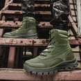 thumbnail image 2 of Botas tácticas militares de trabajo para hombre, con cremallera lateral, ligeras, de combate, para exteriores, duraderas y de desierto, 2 of 4