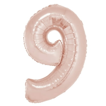 Funny Fashion Number 9 Solid Helium Quality Rose Gold 40" Graduation Number Foil Jumbo Shape Balloon