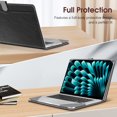 thumbnail image 3 of Fintie Sleeve Case for MacBook Air 15 Inch A3114 A2941 (2023 2024 Release), Folio Book Cover for MacBook Air 15.3" M2 M3 Chip with Touch ID, Black, 3 of 7