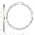 thumbnail image 4 of 925 Sterling Silver Women's Anti-Tarnish Coating Classic Tube 5mm Round Hoop Earrings | 80mm, 4 of 4