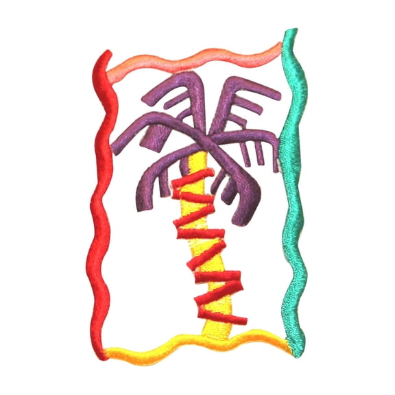 ID 0363 Palm Tree Embroidered Iron On Applique Patch