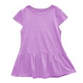 thumbnail image 5 of LLYwey Girls Capris Outfits, Toddler Girls 2 Piece Sets, Kids Casual Loose Round Neck Short Sleeve Ruffle Tops and Pull on Elastic Waist Cropped Pants with Bow Two Piece Outfits Sets, , Purples, 9T, 5 of 9