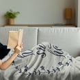 thumbnail image 3 of Saying Soft Flannel Fleece Throw Blanket, Circular Frame with Little Flowers Leaves and Hand Written Text, Cozy Plush for Indoor and Outdoor Use, 50" x 70", Pale Taupe Dark Blue, by Ambesonne, 3 of 5