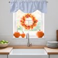 thumbnail image 3 of Farmhouse Blue Thin Lines Tie Up Valance Curtains for Windows, Kitchen Curtains Window Treatments, Modern Striped Minimalist Short Window Shades Valances for Bedroom Bathroom Cafe 42"x12", 3 of 8